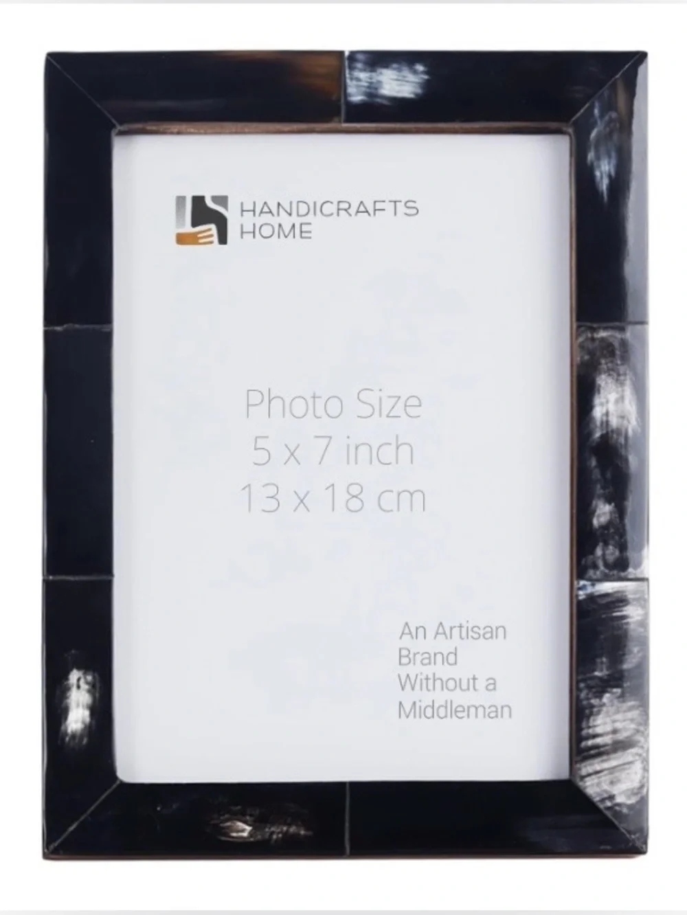 ‘Real Horn’ Picture Frame Wall or Tabletop 5x7”  BLACK ESSENCE